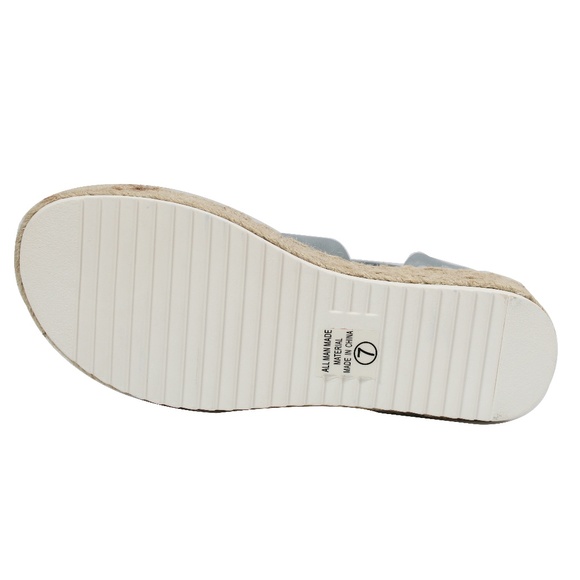 Size 10 Blue Open Toe Strappy Ankle Strap Espadril - Picture 5 of 6